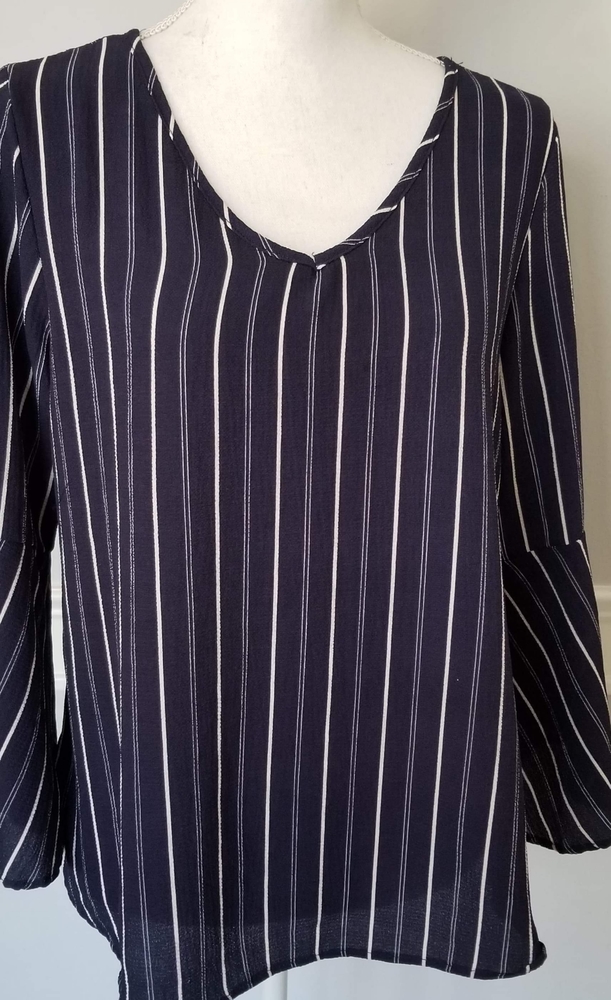 Navy Blue & white stripe blouseLody's Size Large